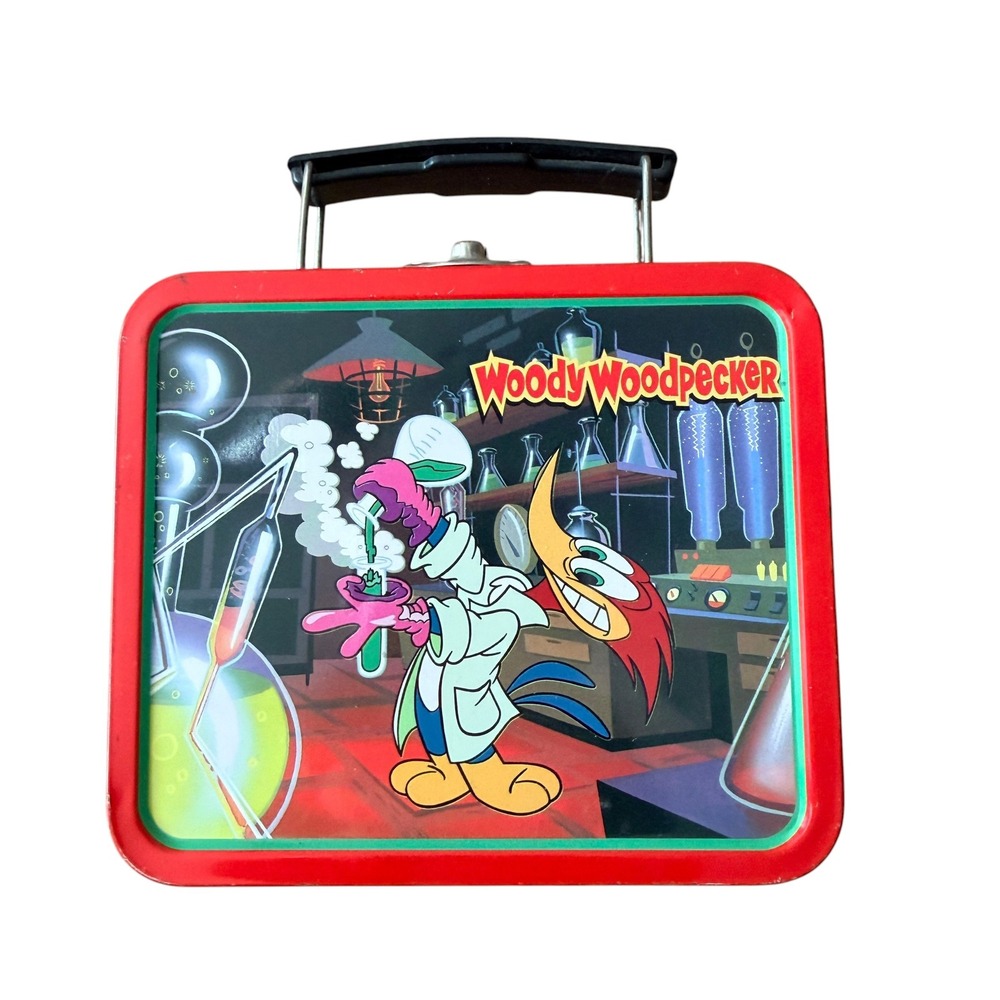 Vintage Woody Woodpecker MINI Lunch Box Tin Retro Cartoon Science Collectible